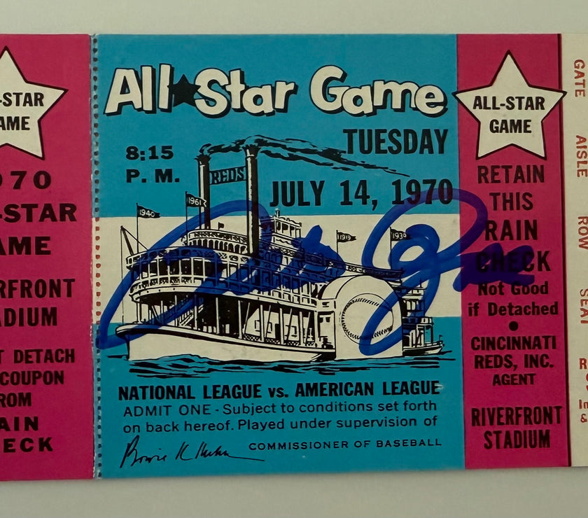 1970 Major League Baseball All Star Game, June 14, 1970 at Riverfront Stadium, Pete Rose Ray Fosse Collision, Signed by Rose