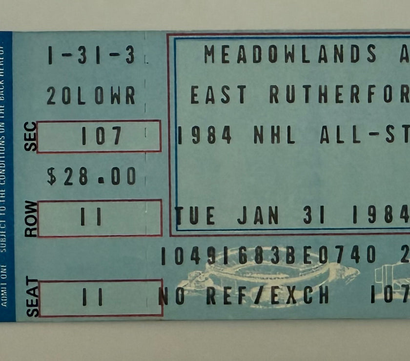 1984 NHL All-Star Game Held at the Meadowlands Arena in East Rutherford, New Jersey, Wayne Gretzky MVP,  January 31, 1984