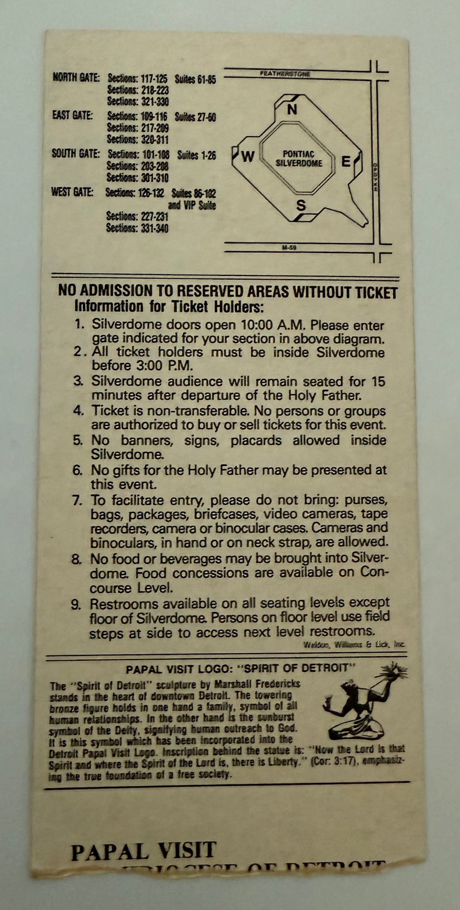 1987 Pastoral Visit, Pope John Paul II, Pontiac Silver Dome, September 19, 1987