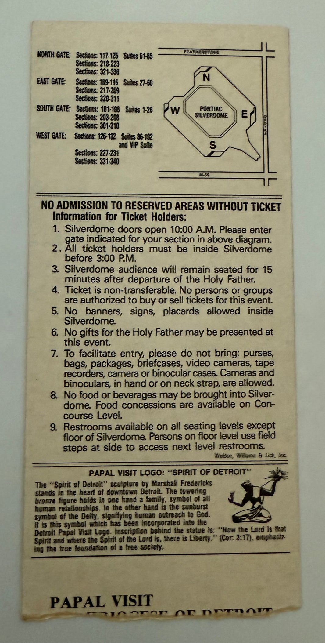 1987 Pastoral Visit, Pope John Paul II, Pontiac Silver Dome, September 19, 1987