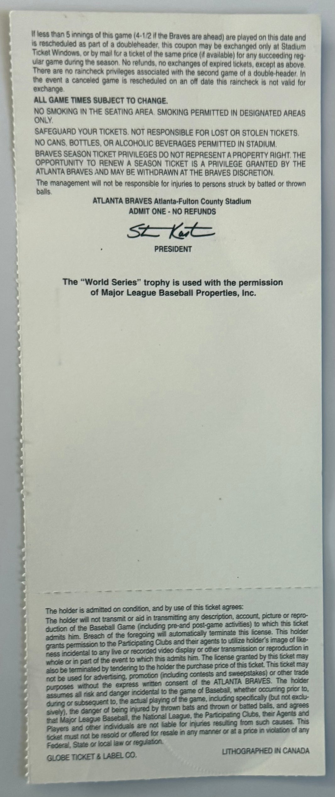 9/23/1996 Last Regular Season Game at Fulton County Stadium