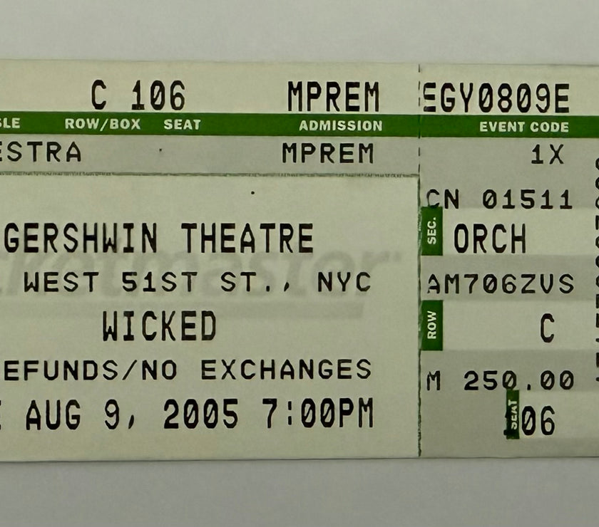 2005 Wicked, Gershwin Theatre on Broadway, August 9, 2005
