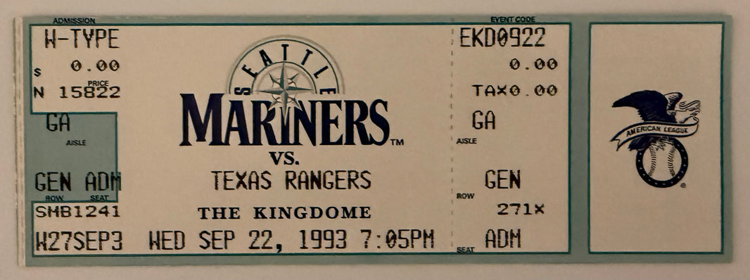 9/22/1993 Nolan Ryan Last Start