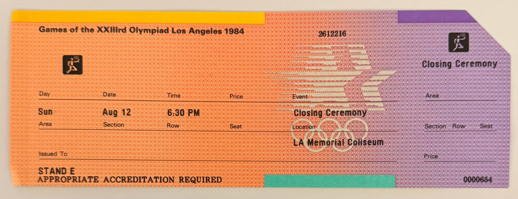 August 12, 1984, Los Angeles Olympics, Closing Ceremonies