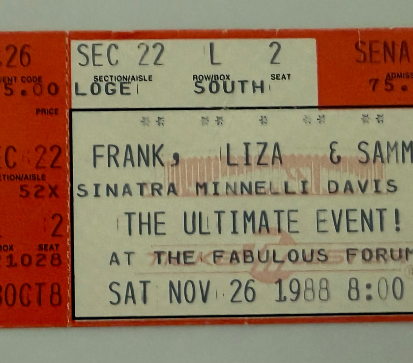 1988 Frank Sinatra, Liza Minnelli, and Sammy Davis Jr. at the Fabulous Forum, November 26, 1988
