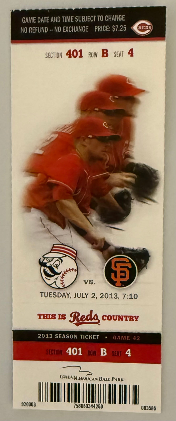2013 Homer Bailey Throws Second No Hitter, Reds versus Giants, 7/2/13