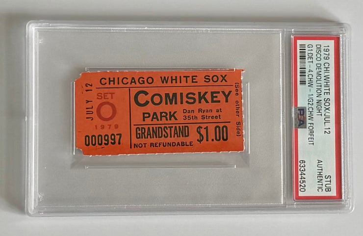 1979 Chicago White Sox Forfeit to Detroit on Disco Demolition Night, July 12, 1979, Stub Graded by  PSA as Authentic