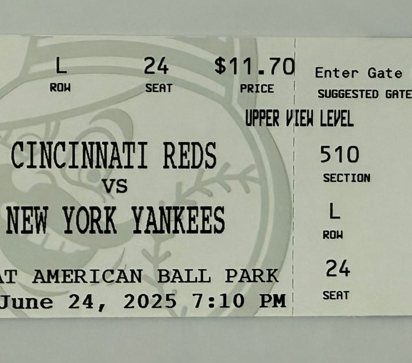 2025 Cincinnati Reds versus New York Yankees, Chase Burns Debut, 6/24/2025