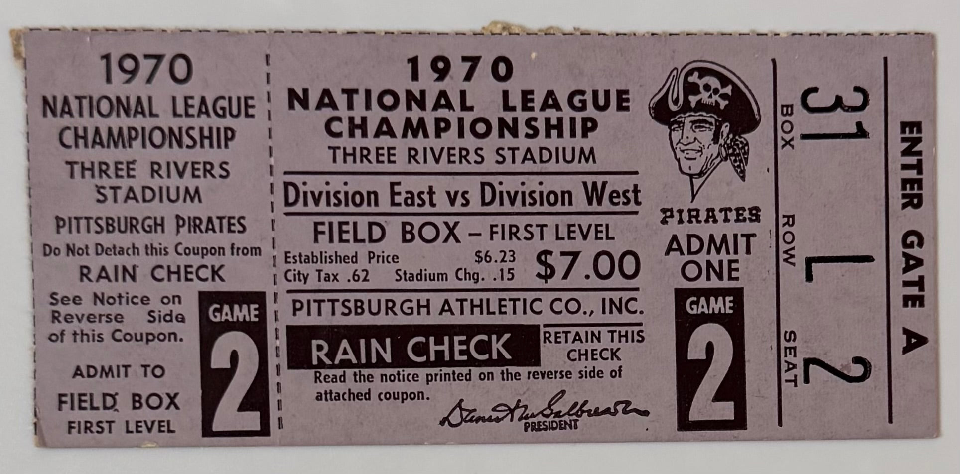 1970 NLCS Game Two, Pirates versus Reds