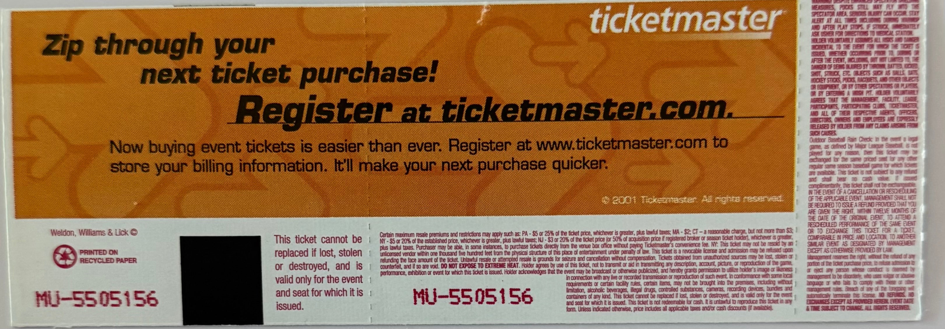 May 12, 2003, CM Punk First WWE Match Debut Full Ticket - Dark Match Victory