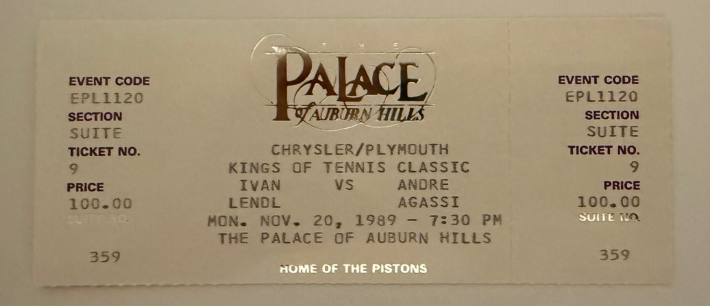 1989 Palace of Auburn Hills, Kings of Tennis Classic Ivan Lendl vs  Andre Agassi, November 20, 1989