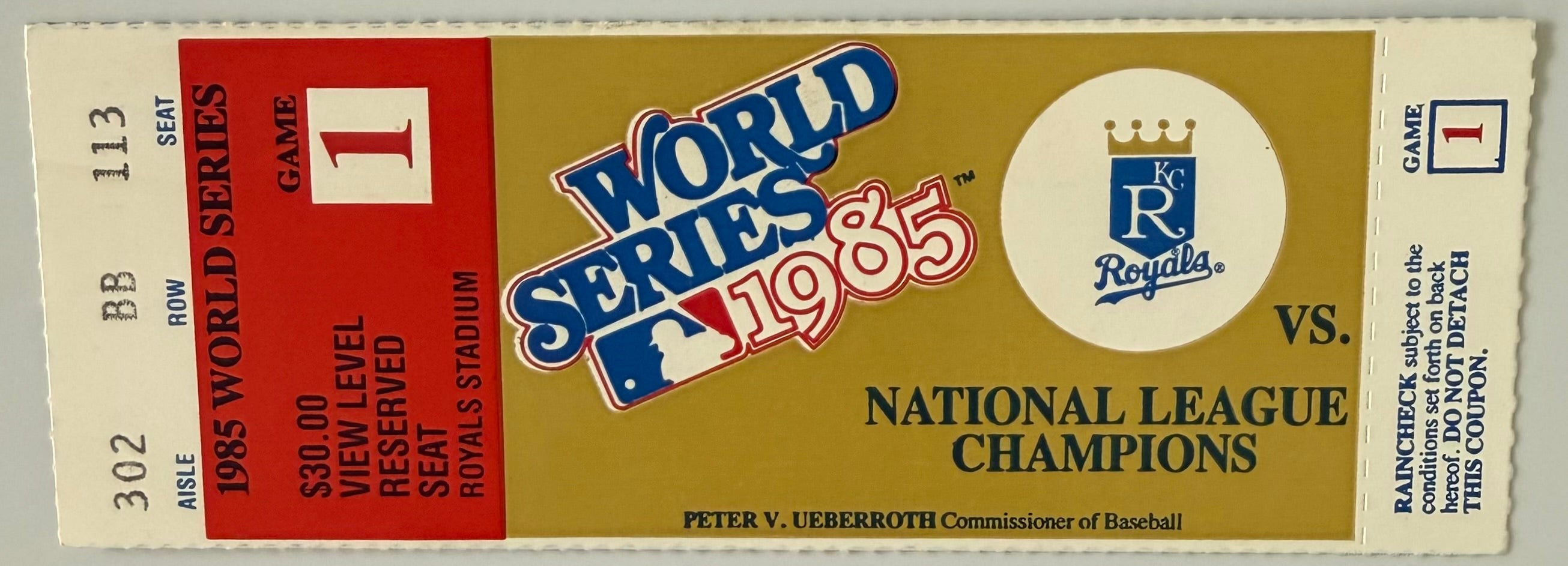 1985 World Series, Game One, Kansas City versus St. Louis