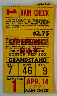 April 14, 1970, Boston Red Sox, Opening Day