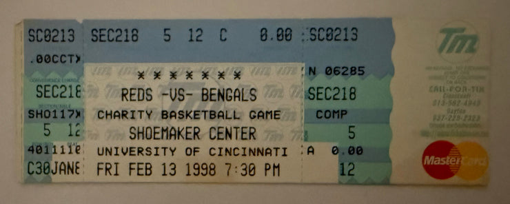 1998 Reds versus Bengals Charity Basketball Game at the Shoemaker Center in Cincinnati, 2/13/1998