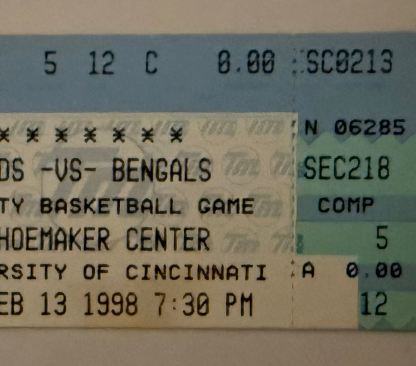 1998 Reds versus Bengals Charity Basketball Game at the Shoemaker Center in Cincinnati, 2/13/1998