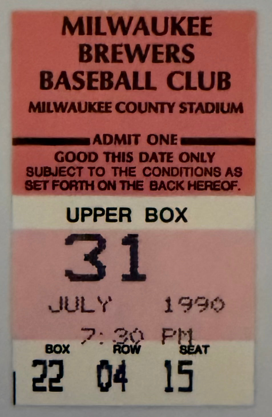 1990 Nolan Ryan Achieves Milestone 300th  Career Win Stub July 30, 1990