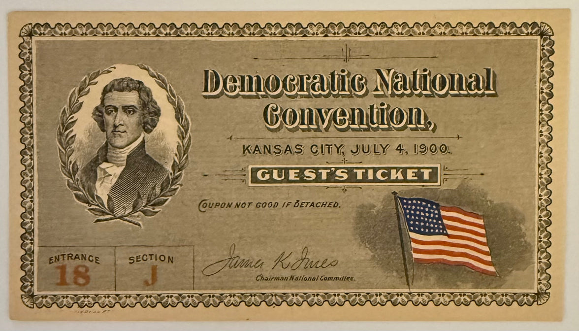 July 4, 1900, Democratic National Convention, William Jennings Bryan Nominee