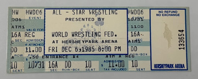 1985 WWF, World Wrestling Federation, 12/6/1985