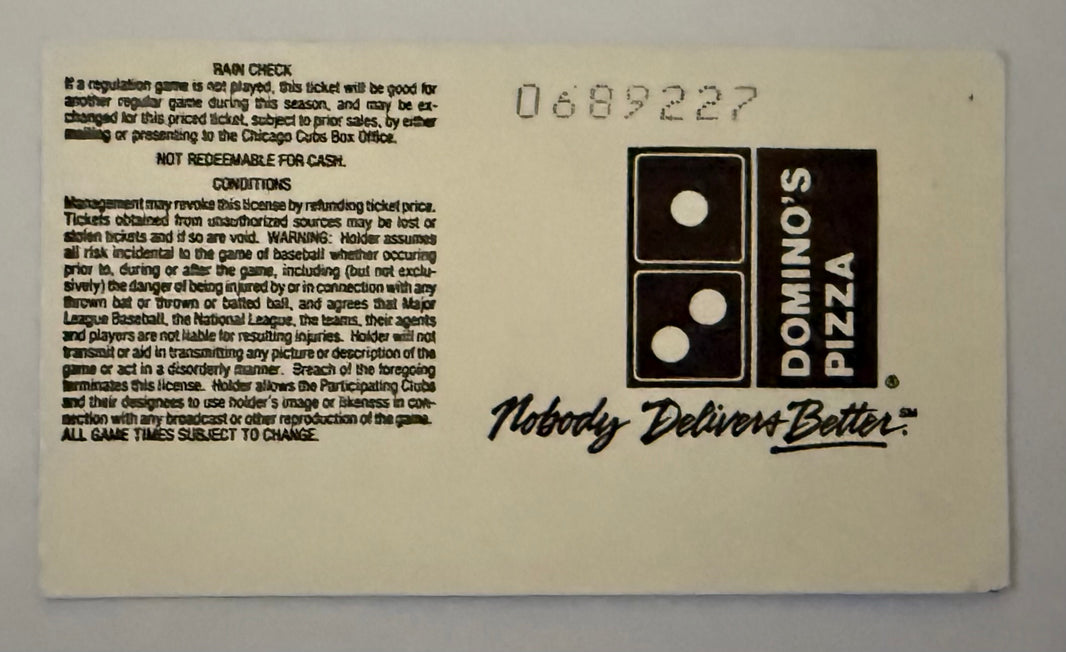 1989 Cincinnati Reds First Night Game at Wrigley Field August 21, 1989