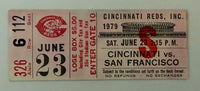 1979 June 23 Cincinnati versus San Francisco, Pedro Borbon Pitches Immaculate Inning, Writing on Reverse