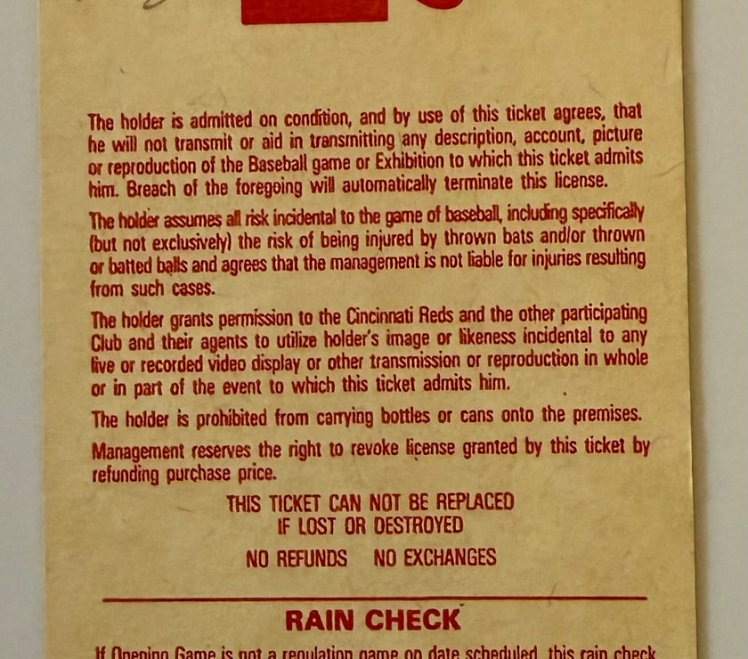 1985 Cincinnati Reds Opening Day Game