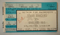 1989 Nolan Ryan Achieved Milestone 5000 K August 22, 1989  Writing on Ticket