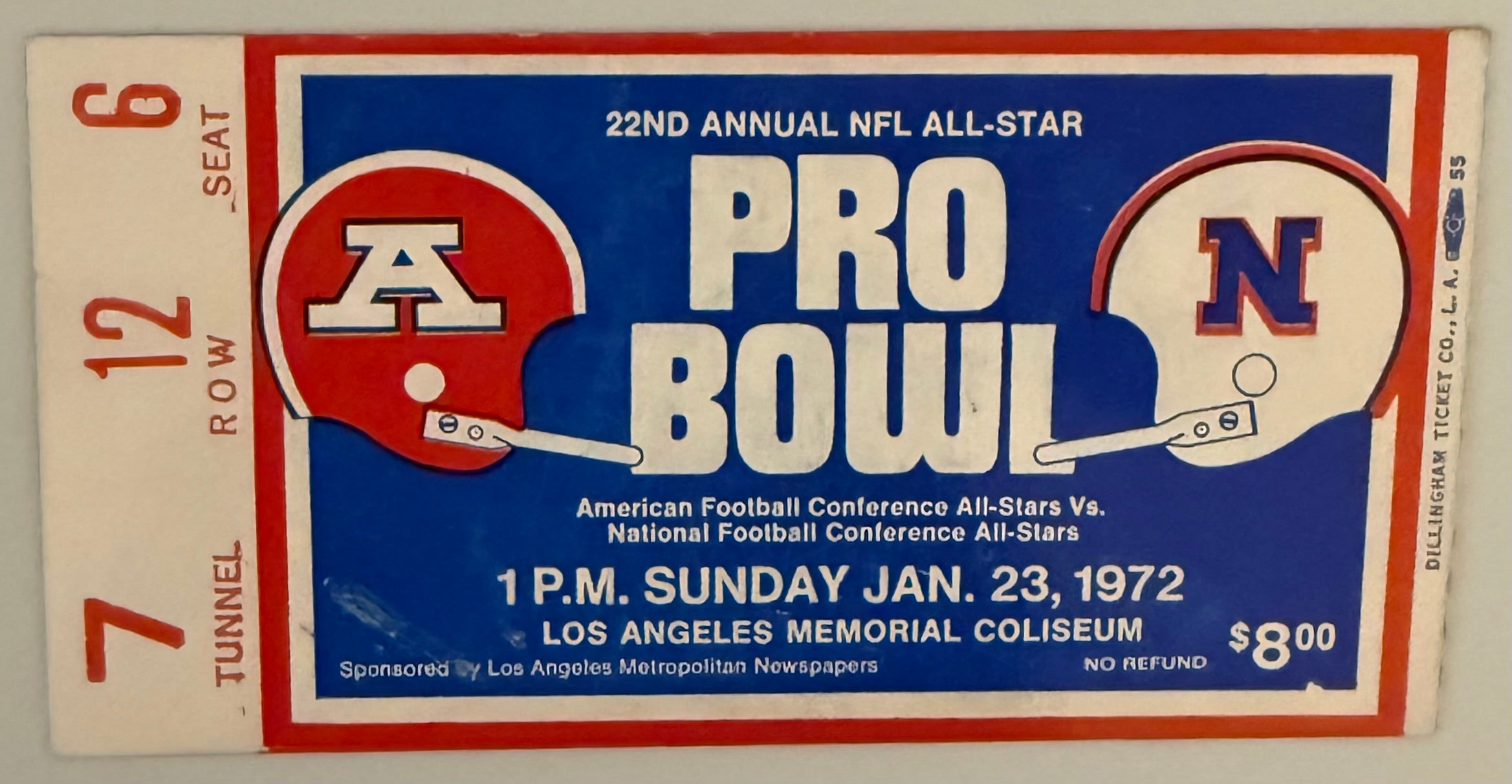 January 23, 1972, 1972 NFL Pro Bowl Game, LA Coliseum