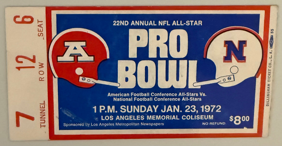 January 23, 1972, 1972 NFL Pro Bowl Game, LA Coliseum