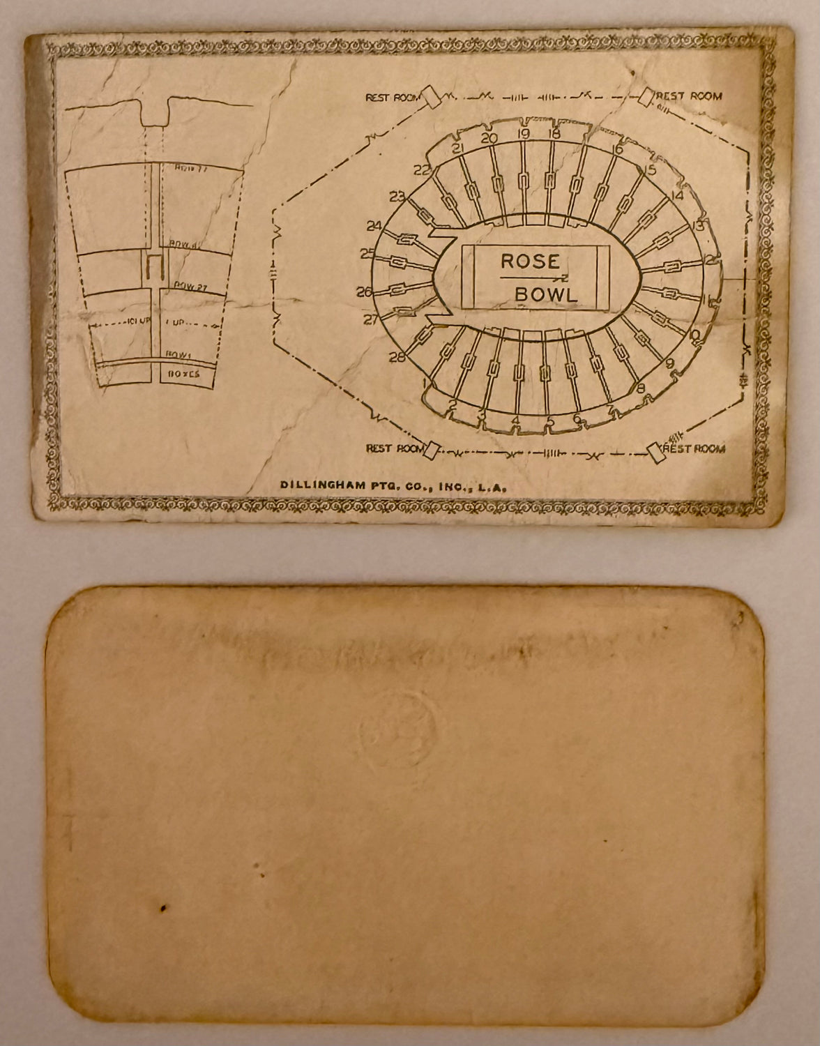 January 1, 1932, Rose Bowl Game, USC versus Tulane (C) with 1931 Los Angeles Athletic Club Membership Card (C)
