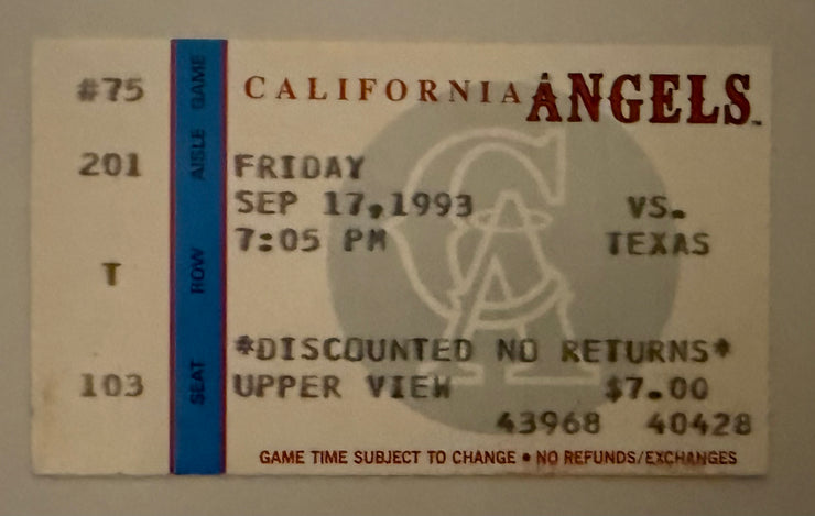 1993 September 17, 1993, Nolan Ryan  Achieves Final Strikeout of His Career Number 5714