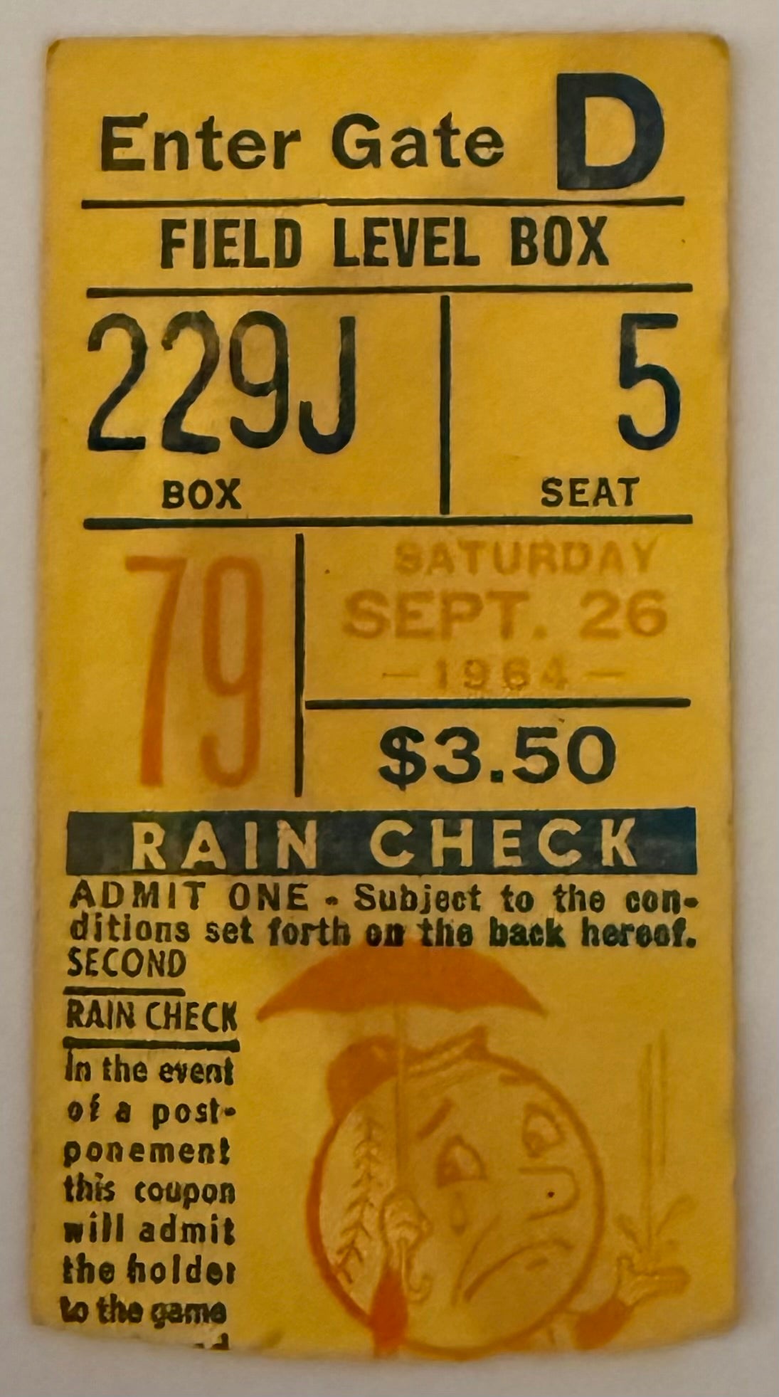 9/26/64 Pete Rose 2 Hits