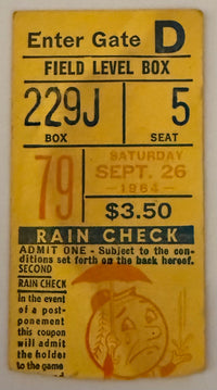 9/26/64 Pete Rose 2 Hits