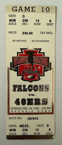 1995 Atlanta Falcons versus San Francisco 49ers at the Georgia Dome, December 24, 1995
