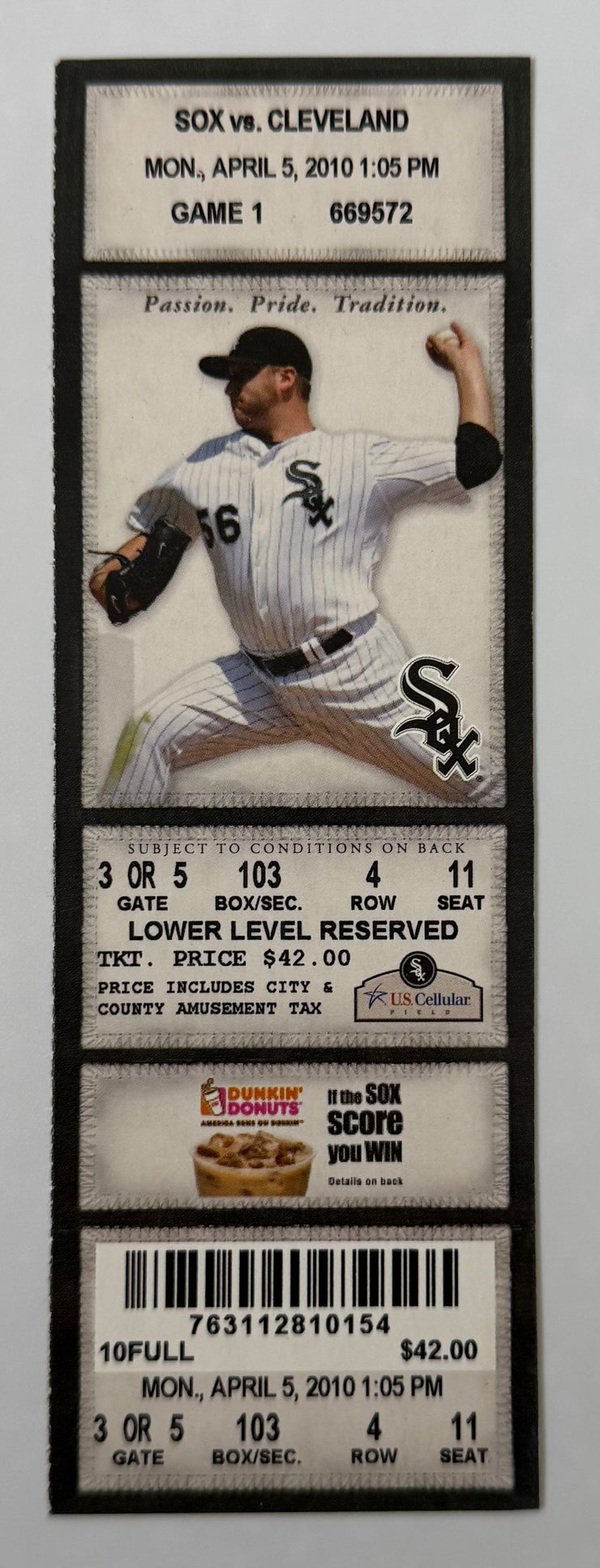 2010 Chicago White Sox Opening Day versus Cleveland in Chicago, April 5,2010
