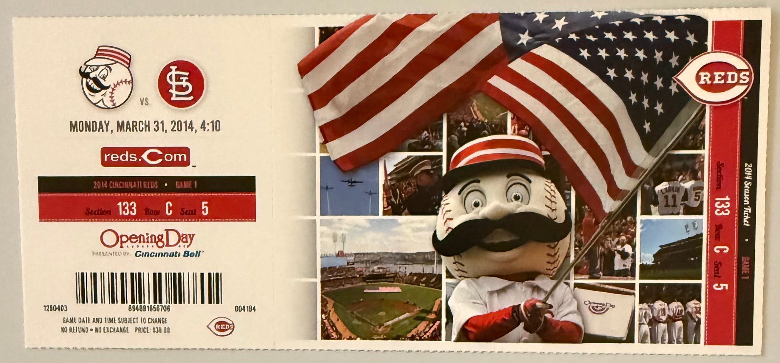 March 31, 2014, Opening Day, Cincinnati Reds