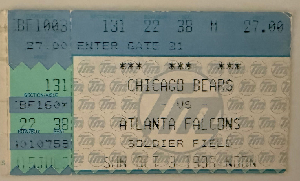 October 3, 1993, Eric Dickerson Final Game Played, Falcons versus Bears
