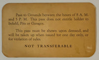 1934 Indianapolis Motor Speedway Grounds Pass