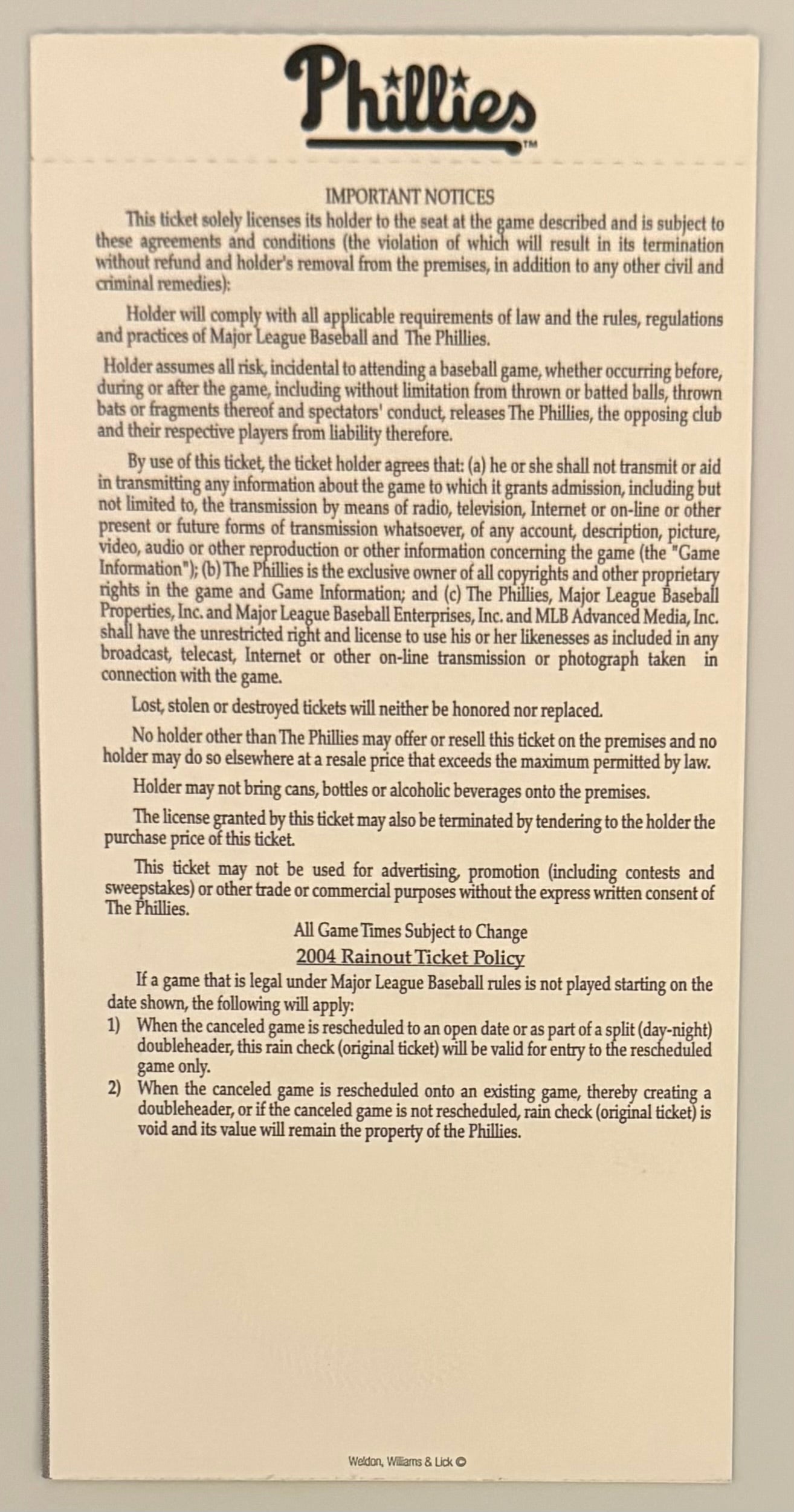 April 14, 2004, First Night Game at Citizens Bank Park - PPD