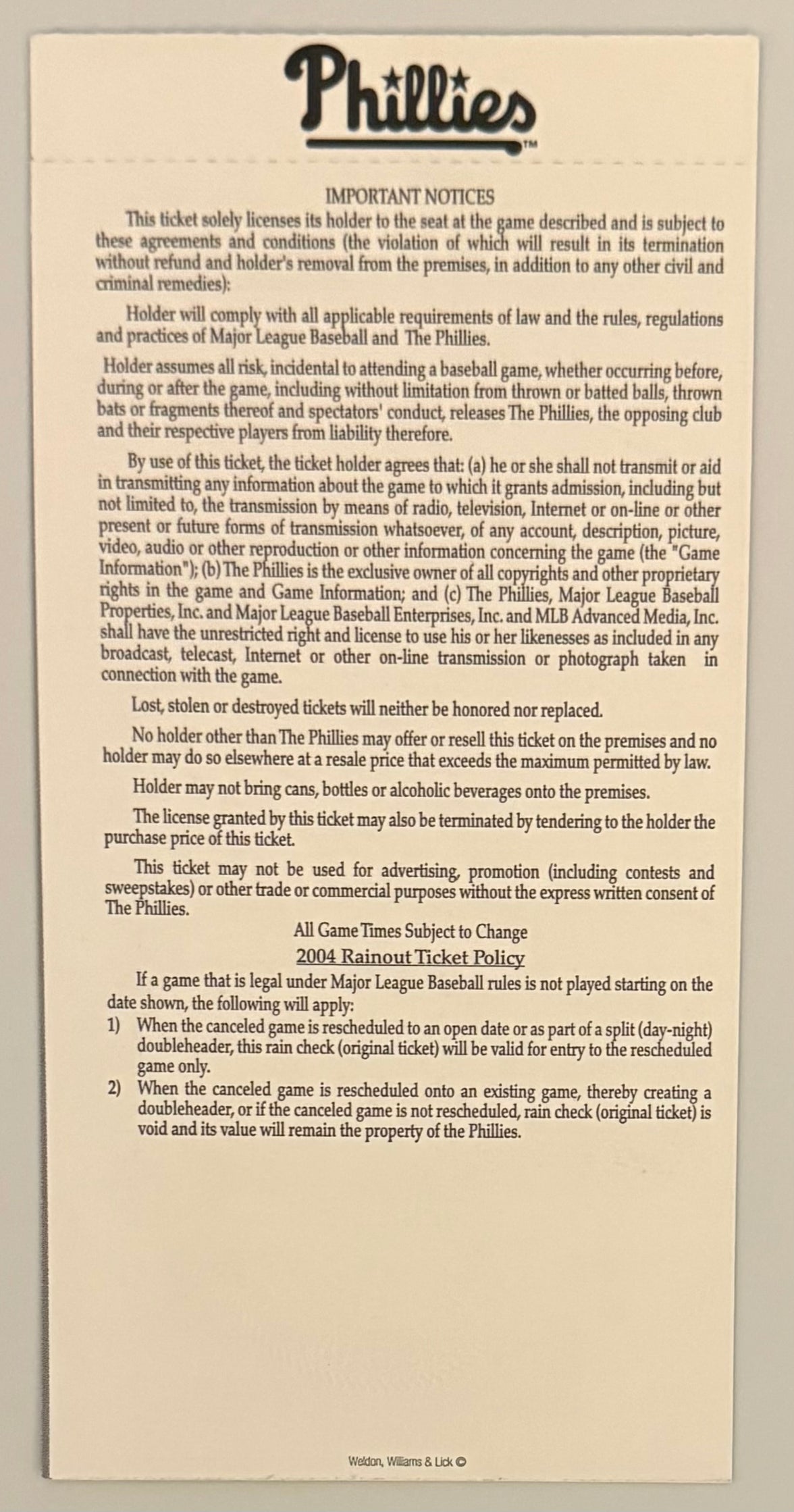 April 14, 2004, First Night Game at Citizens Bank Park - PPD