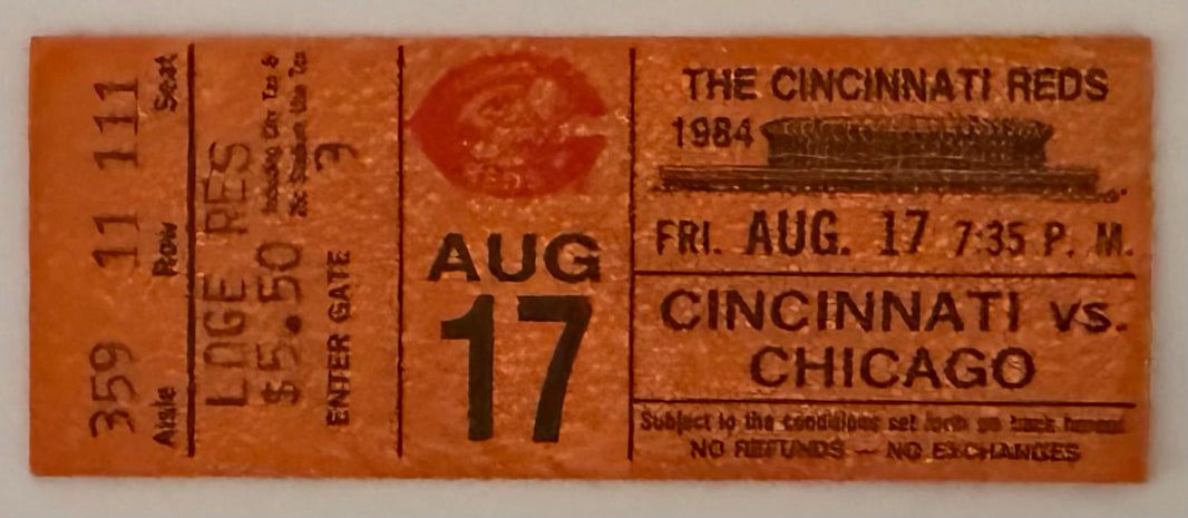 8/17/1984 Pete Rose First Game as Reds Player/Manager