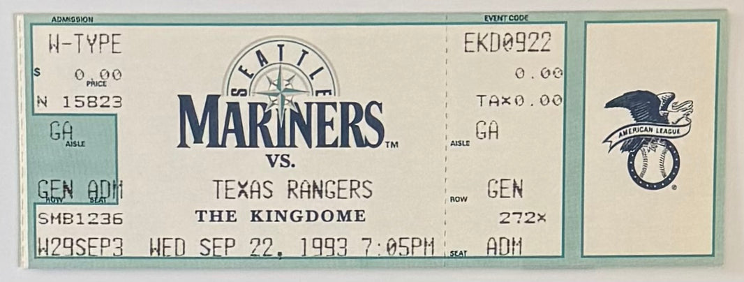 September 22, 1993, Nolan Ryan Last Game Pitched