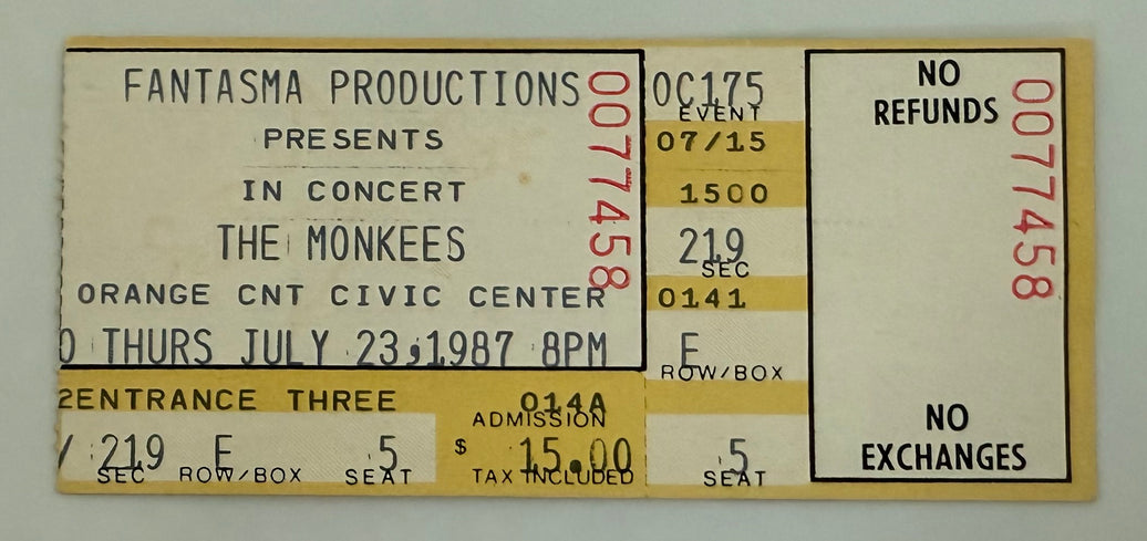 1987 The Monkees, July 23, 1987