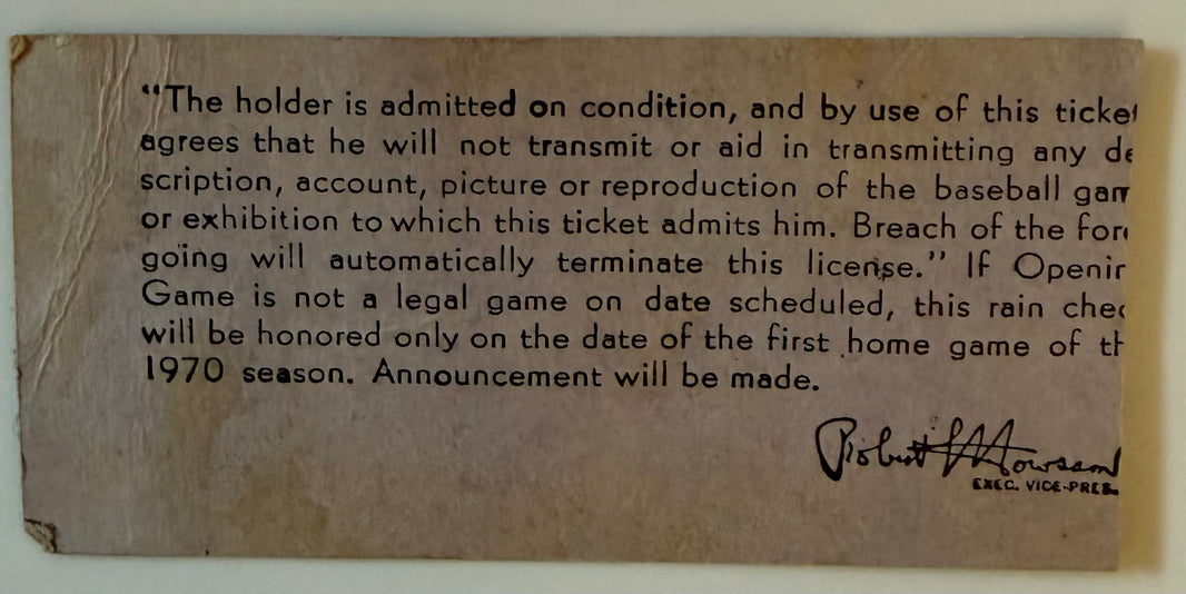 Opening Day 1970, Last Opening Day at Crosley Field