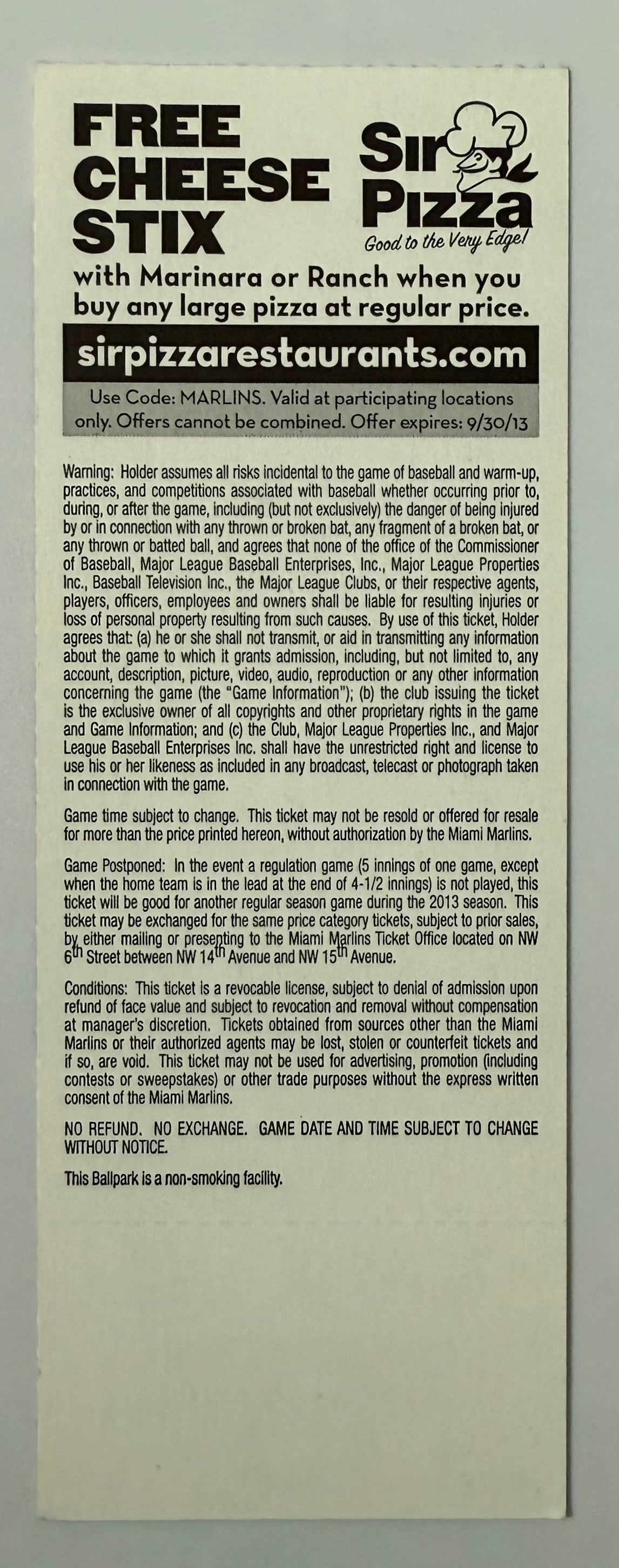 2013 Opening Day Game for Atlanta Braves, April 8, 2013