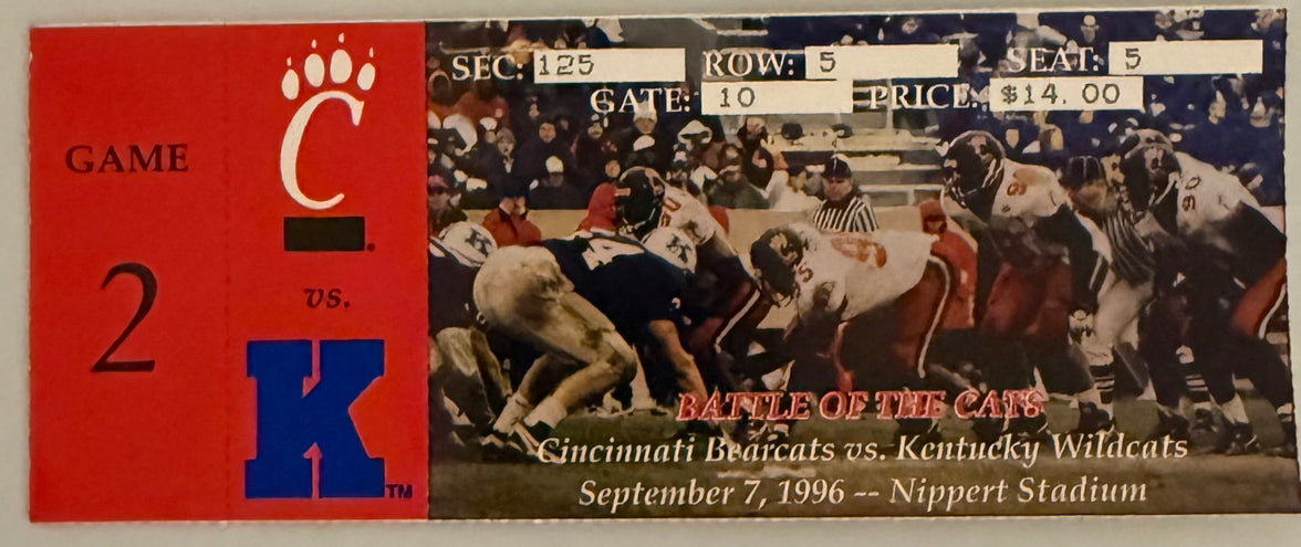 September 7, 1996, UC Bearcats versus UK Wildcats, Nippert Stadium