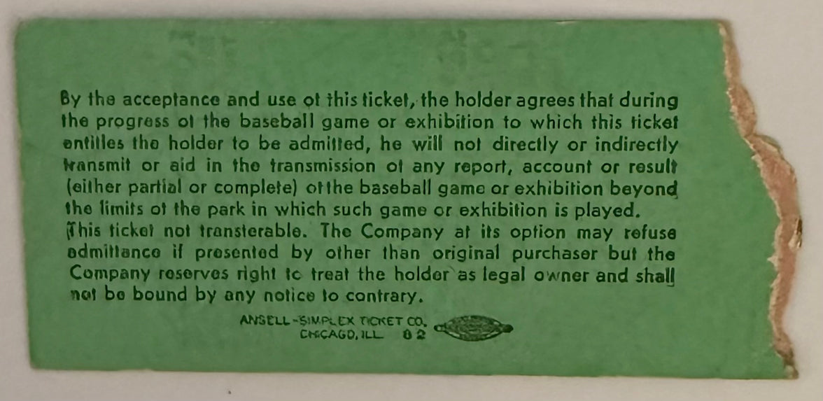 September 28, 1950, Detroit Tigers versus Browns