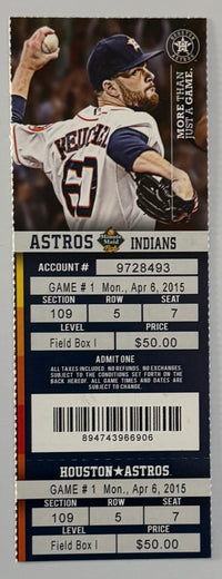 April 6, 2015,  Houston Astros Host Cleveland Indians