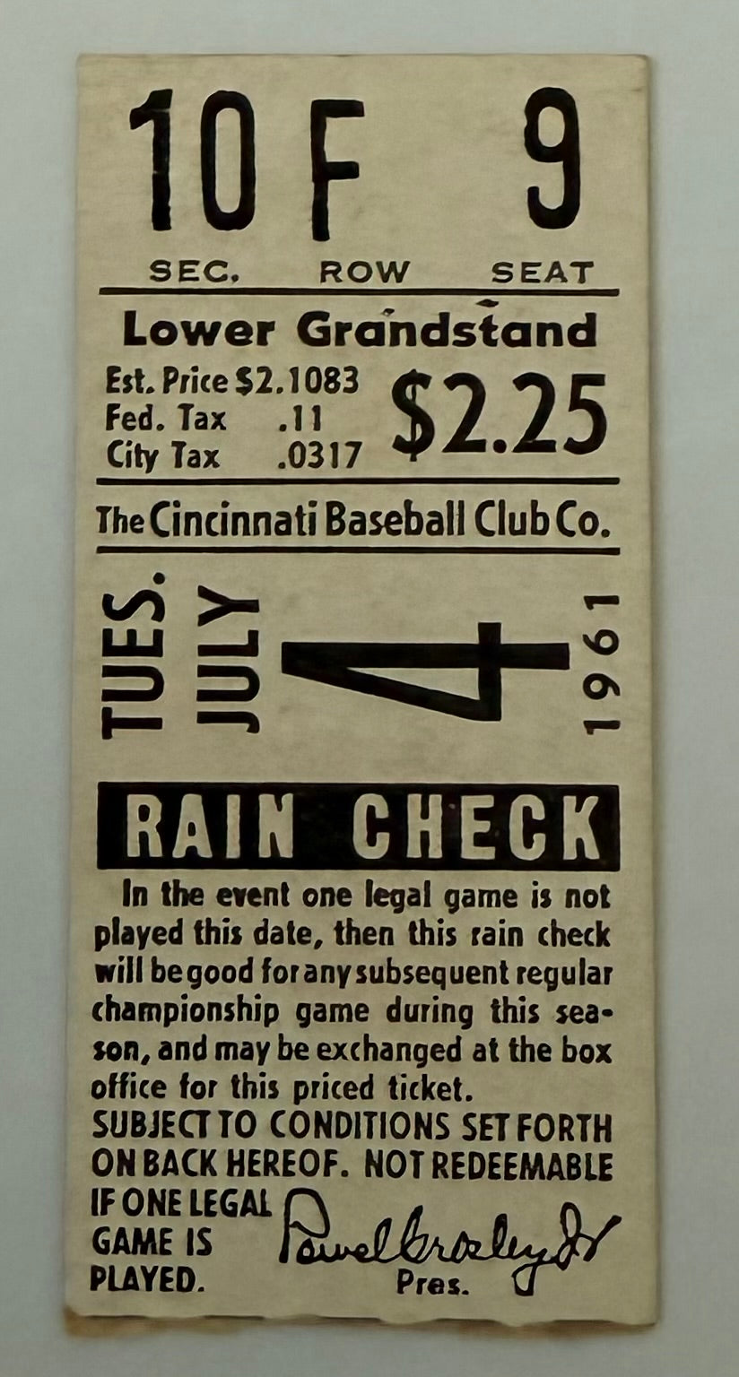 1961 Cincinnati Reds, Fourth of July, 1961