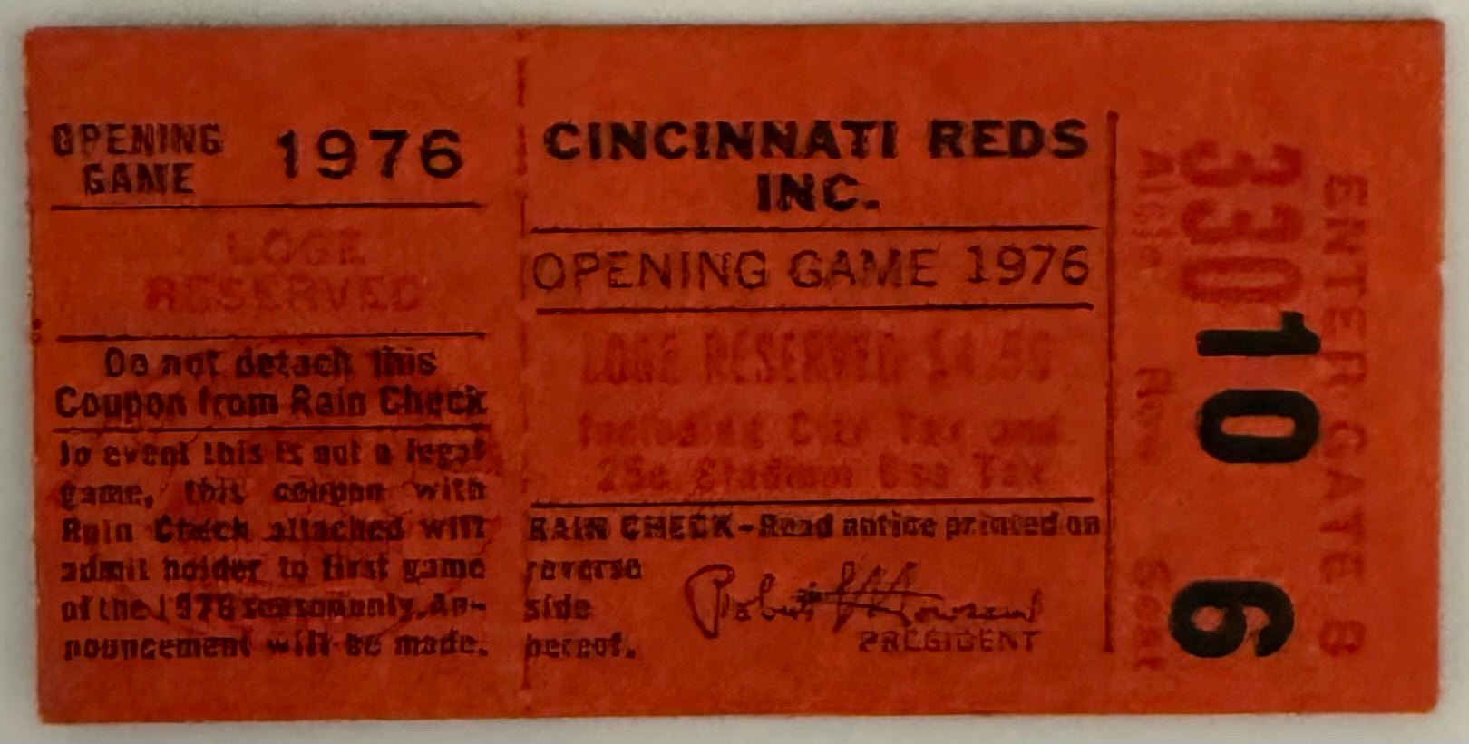 Opening Day, 1976 Cincinnati Reds, Riverfront Stadium