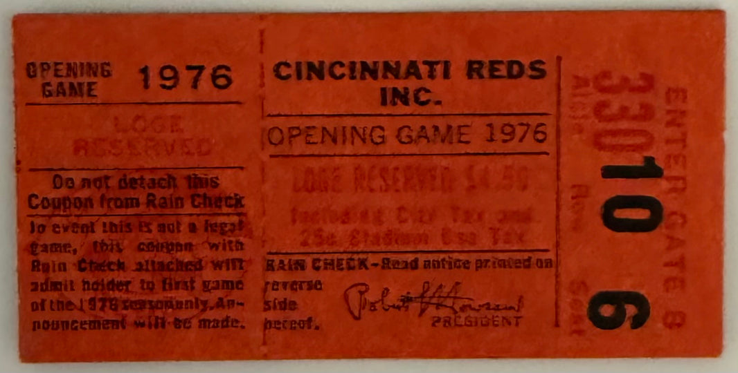Opening Day, 1976 Cincinnati Reds, Riverfront Stadium